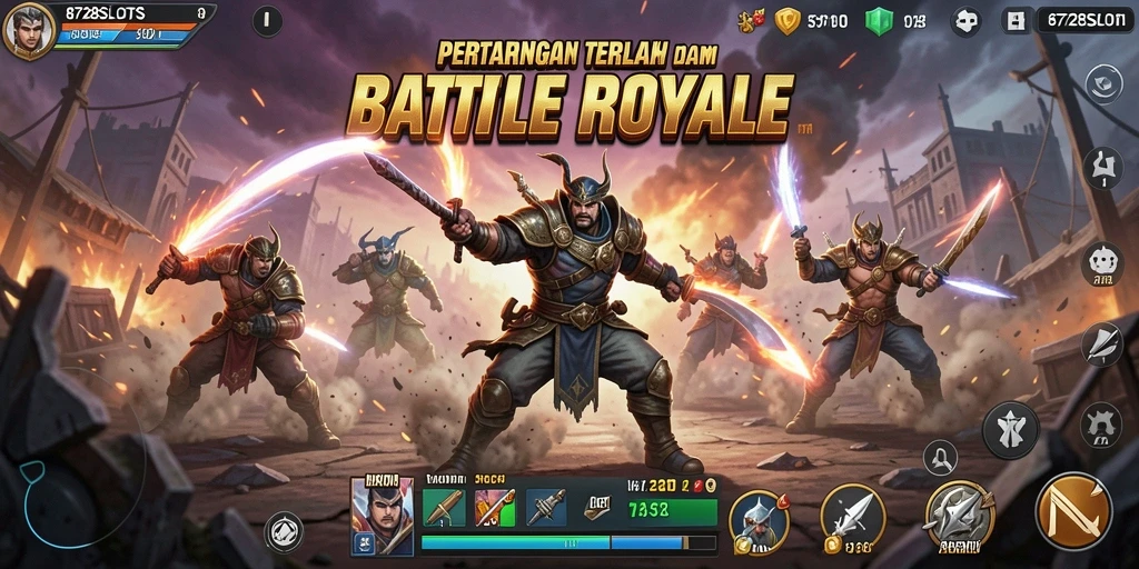 Tangkapan layar menampilkan pertarungan mendebarkan di arena 8728SLOTS.