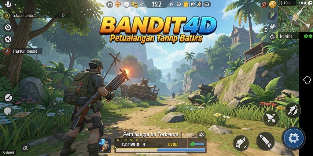 Screenshot BANDIT4D menampilkan pemandangan spektakuler dunia terbuka.
