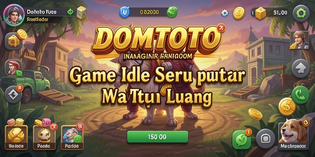 Screenshot gameplay <strong>DOMTOTO</strong> menampilkan kemajuan luar biasa dalam permainan Idle.
