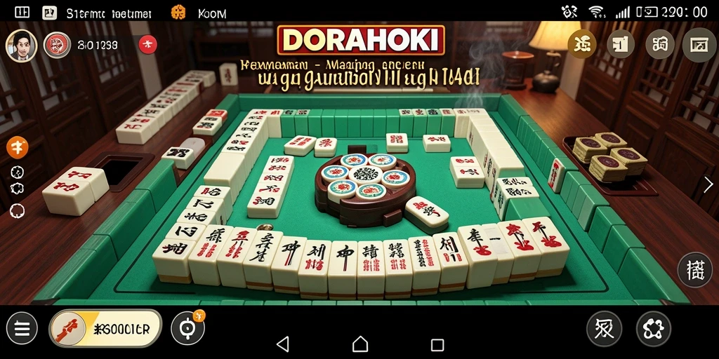 Screenshot DORAHOKI menampilkan gameplay Mahjong yang seru dan menarik.