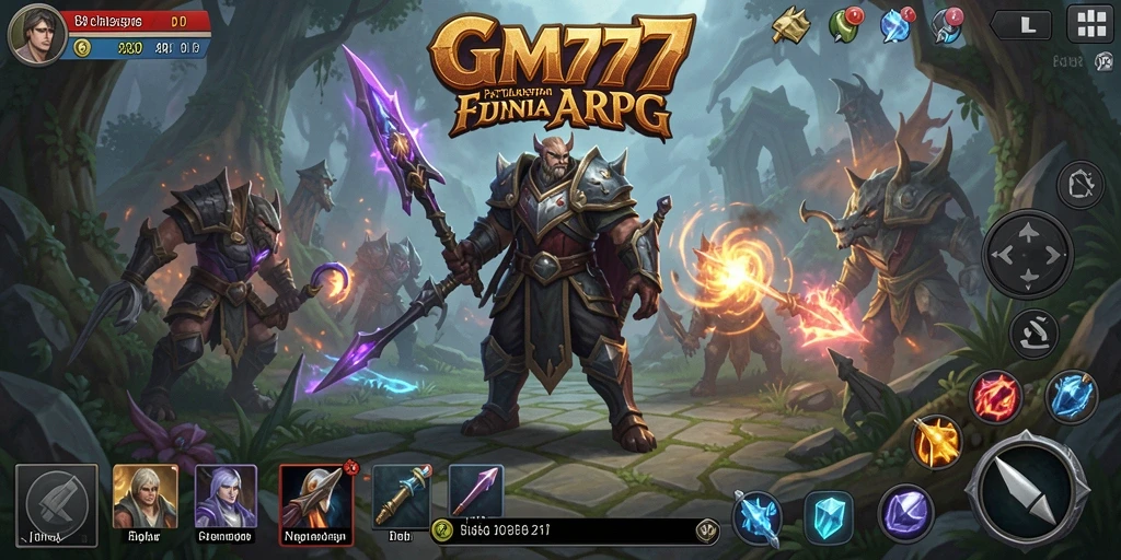 Tampilan screenshot GM777 menampilkan aksi pertarungan yang mendebarkan dalam dunia ARPG.