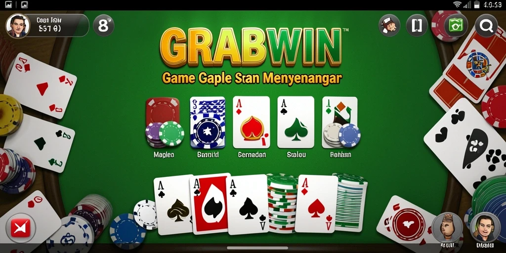 Screenshot gameplay seru GRABWIN dalam permainan Gaple.