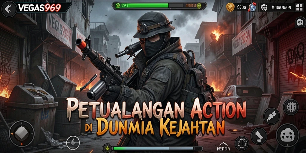 Tampilan aksi mendebarkan dalam gameplay VEGAS969 yang seru.